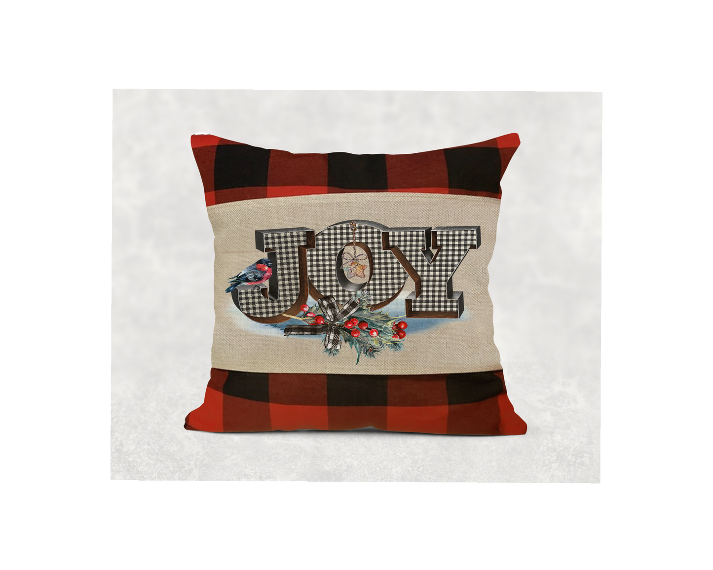 Pillow Cover-Red /Black Check 17"x17" Pillow Covers