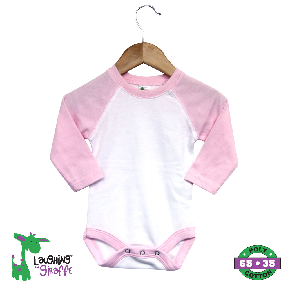 Baby Raglan Onesies L/S – Pink, & Blue