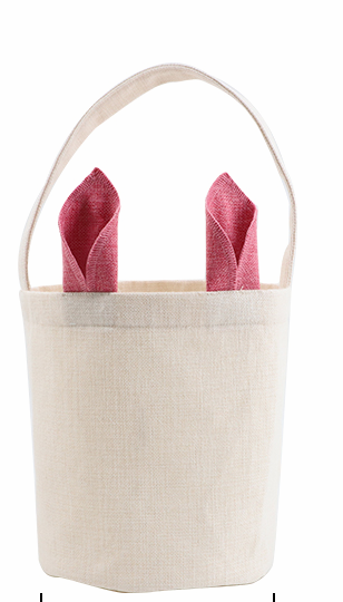 Sublimation Linen Easter Basket With Colored Ears Pink Ears