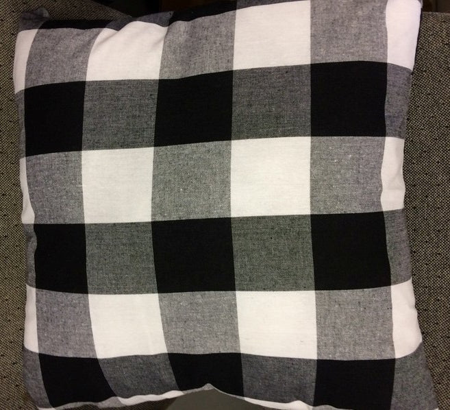 Pillow Cover Black/White Check 17"x17" Pillow Covers