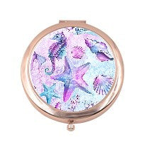 Compact Round Mirror- Rose-Golden