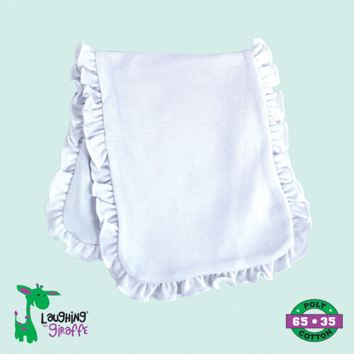 Baby Ruffle Burp Cloth – White