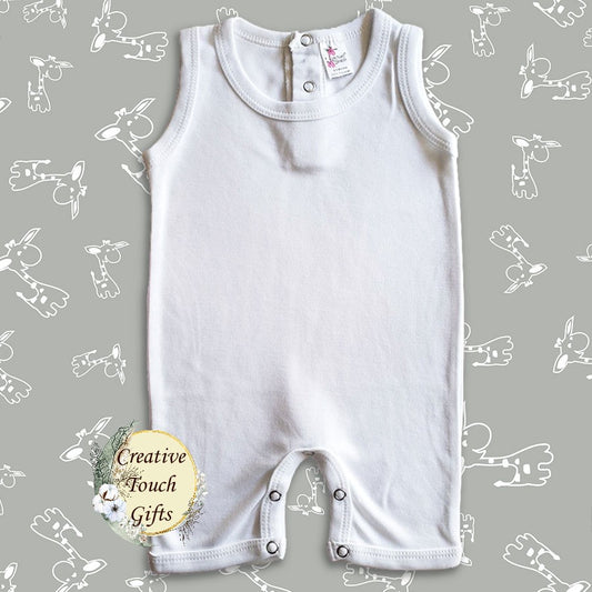 Baby /Sleeveless Polyester Romper – White