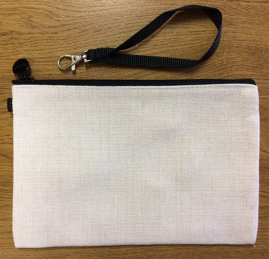 Sublimation Blank Linen Zippered Cosmetic or Large Device Bag