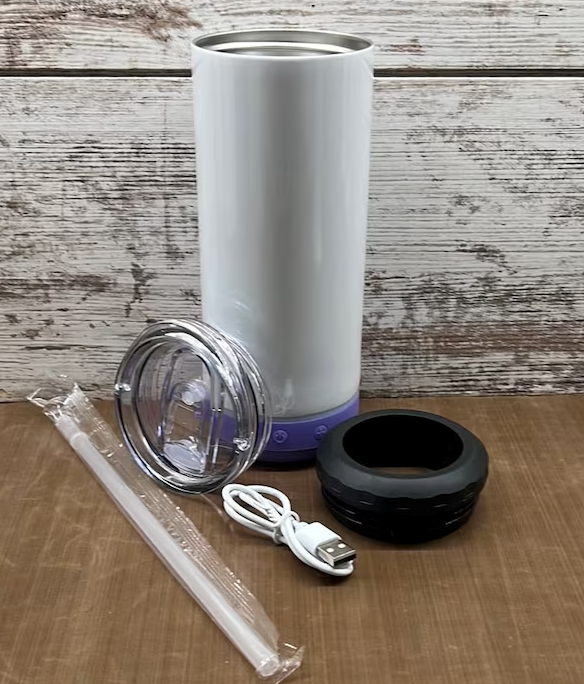 16oz 4-in-1 Bluetooth Speaker Can Cooler Tumbler