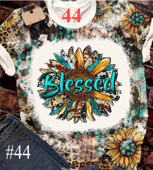 #44 Apparel/ Kids/Adult Sublimation Faux Bleached TShirts