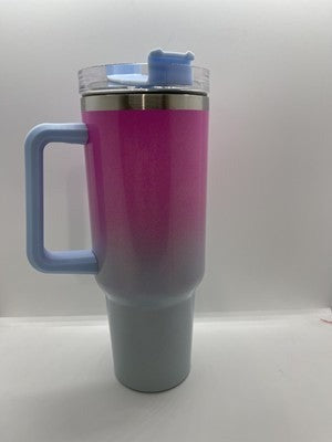 40oz Handle Holographic Shimmer Ombre Sublimation Tumbler