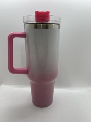 40oz Handle Holographic Shimmer Ombre Sublimation Tumbler