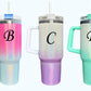 40oz Handle Holographic Shimmer Ombre Sublimation Tumbler