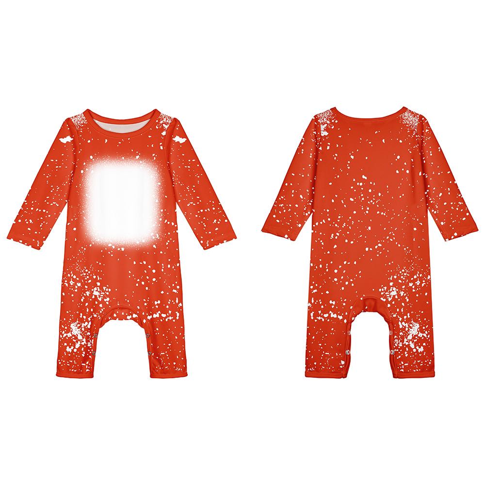 Bleached Solid Sublimation Baby Pajamas/Rompers