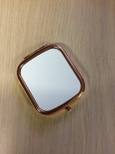 Compact Mirror-Rectangle Rose-Golden