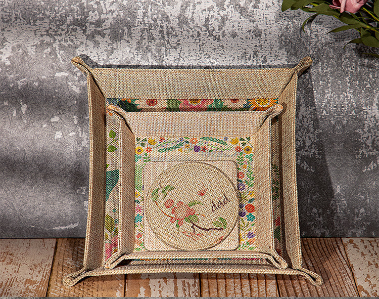 Blank Faux Burlap Snap Tray
