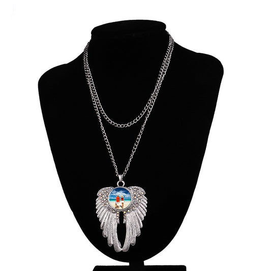 Jewerly/ Snap Necklace Angel Wing