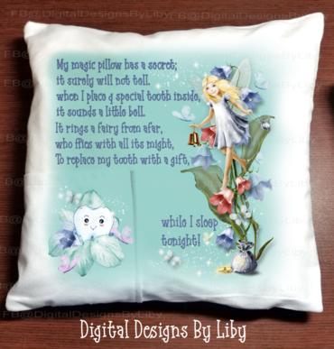 Pillow Cover/Tooth Fairy Pillow Cover Only 7.87"x7.87"