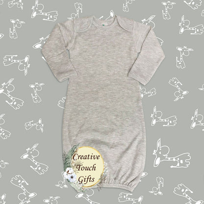 Baby Sleeper Gowns with Mittens – 65% Polyester 35% Cotton Blend Sublimation