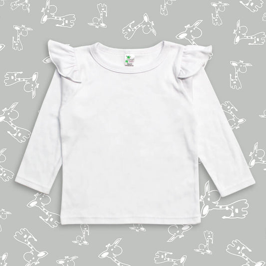 Toddler Flutter T-Shirt Long Sleeve – White