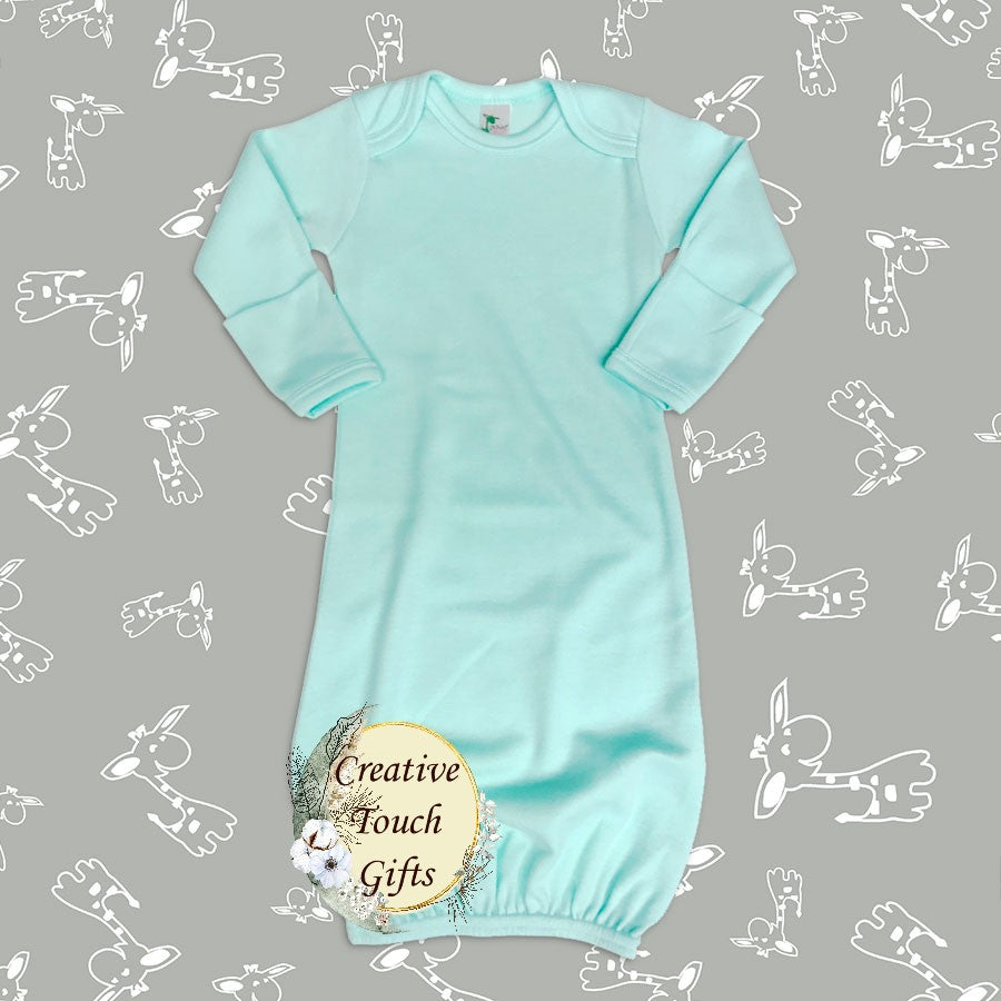 Baby Sleeper Gowns with Mittens – 65% Polyester 35% Cotton Blend Sublimation