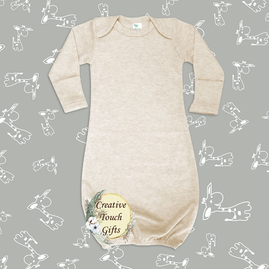 Baby Sleeper Gowns with Mittens – 65% Polyester 35% Cotton Blend Sublimation