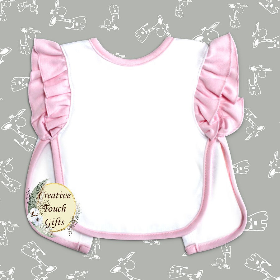 Baby Ruffle Ringer Apron Bib – 2 Ply