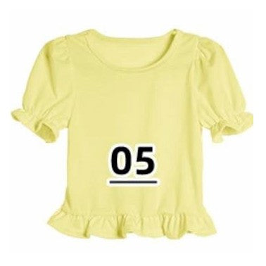 Apparel /Childrens/Solid COLORED True to size Ruffled edge Sleeve & Bottom of Shirt