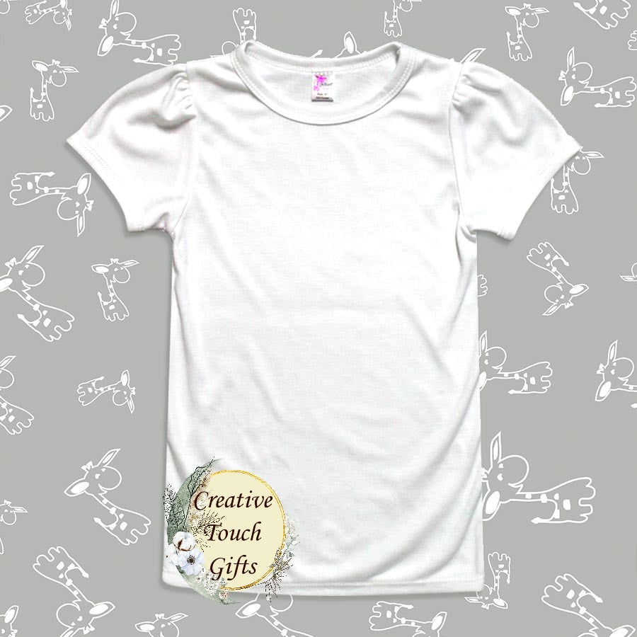 Toddler Puff Sleeve T Shirt 100% polyester for sublimation